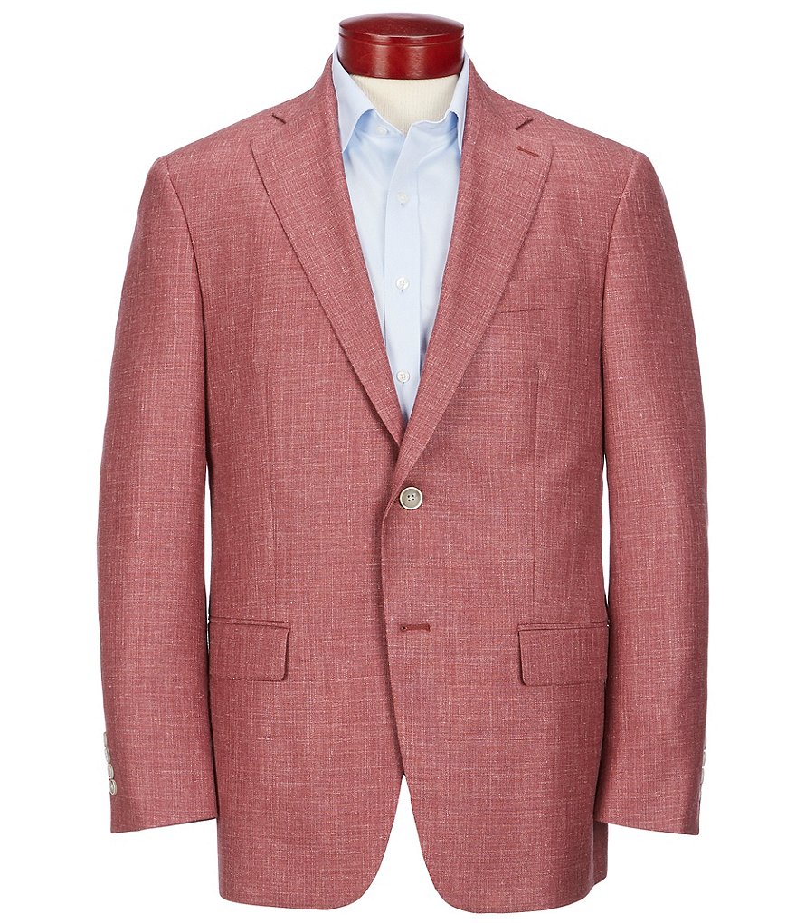 Hart Schaffner Marx Classic Fit Solid Red Wool Blend Sportcoat