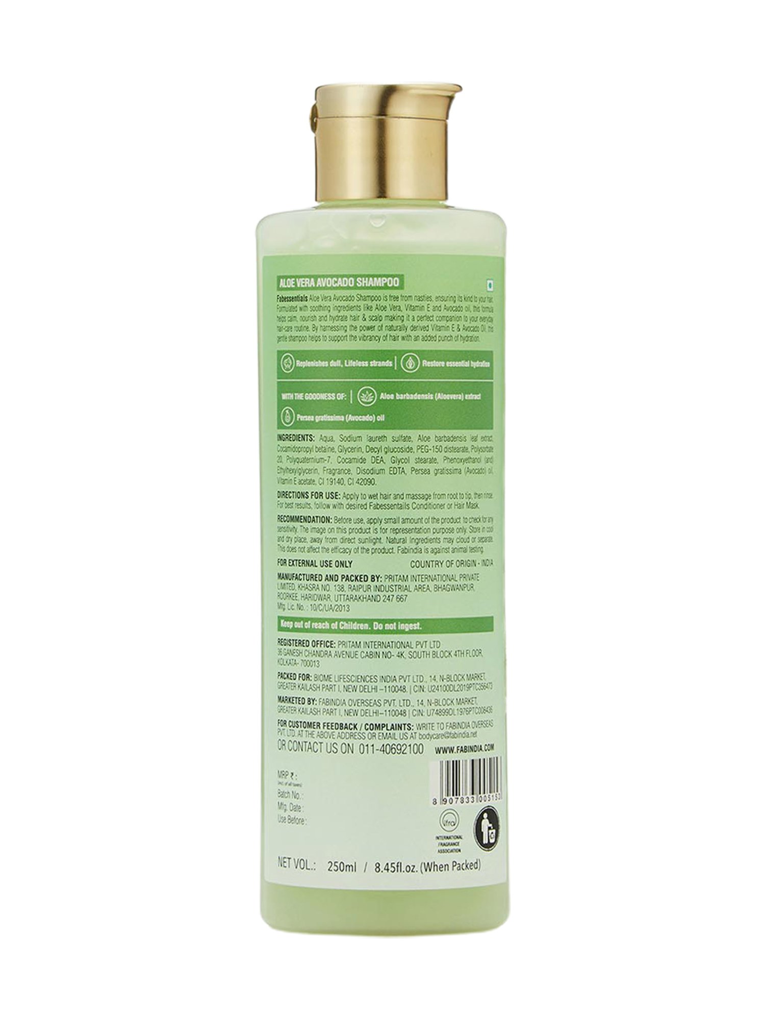 Fabessentials Aloe Vera & Avocado Shampoo - 250 ml