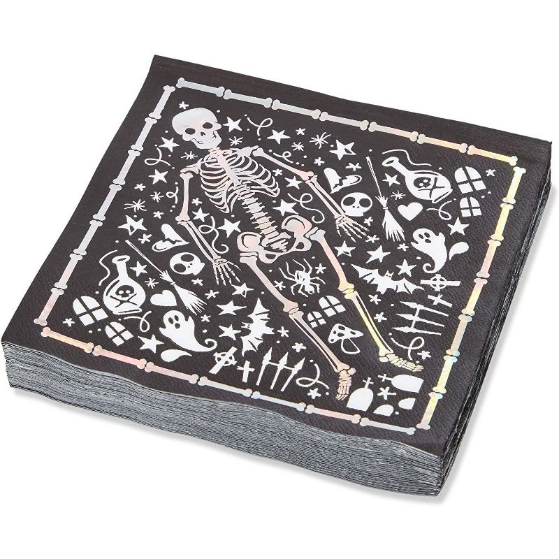 Spooky Central 74 Piece Halloween Tombstone Party Supplies - Tablecloth, Banner, Plate, Napkin, Cup & Cutlery