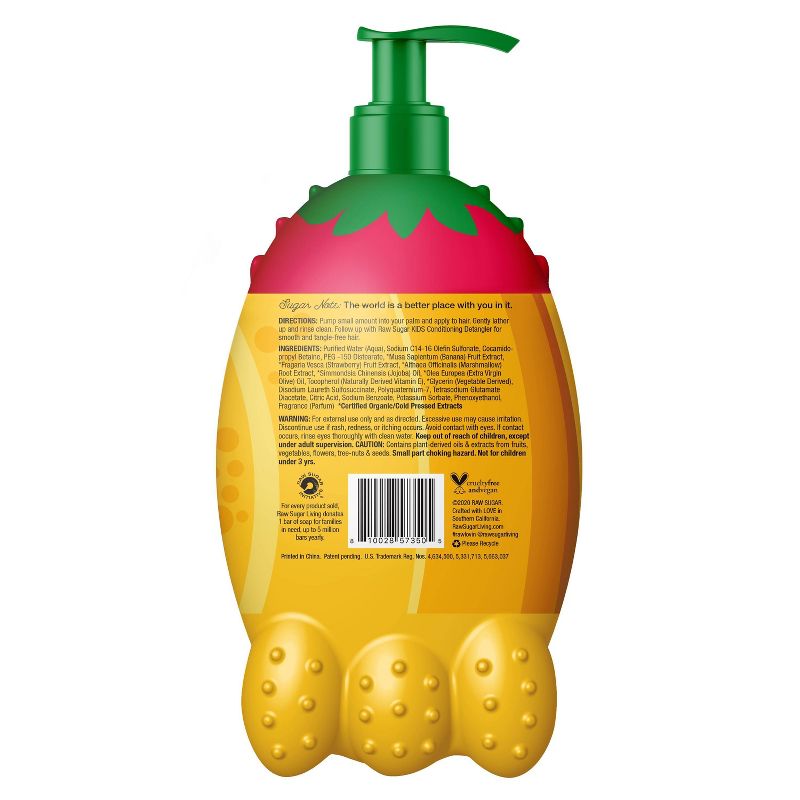 Raw Sugar Kids' 2-in-1 Banana + Strawberry Shampoo & Conditioner - 12 fl oz