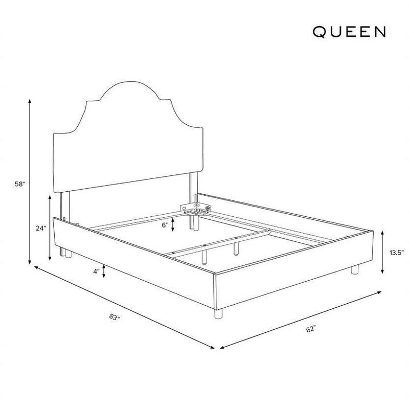 Queen Seville Linen Upholstered Bed Linen Coral - Skyline Furniture