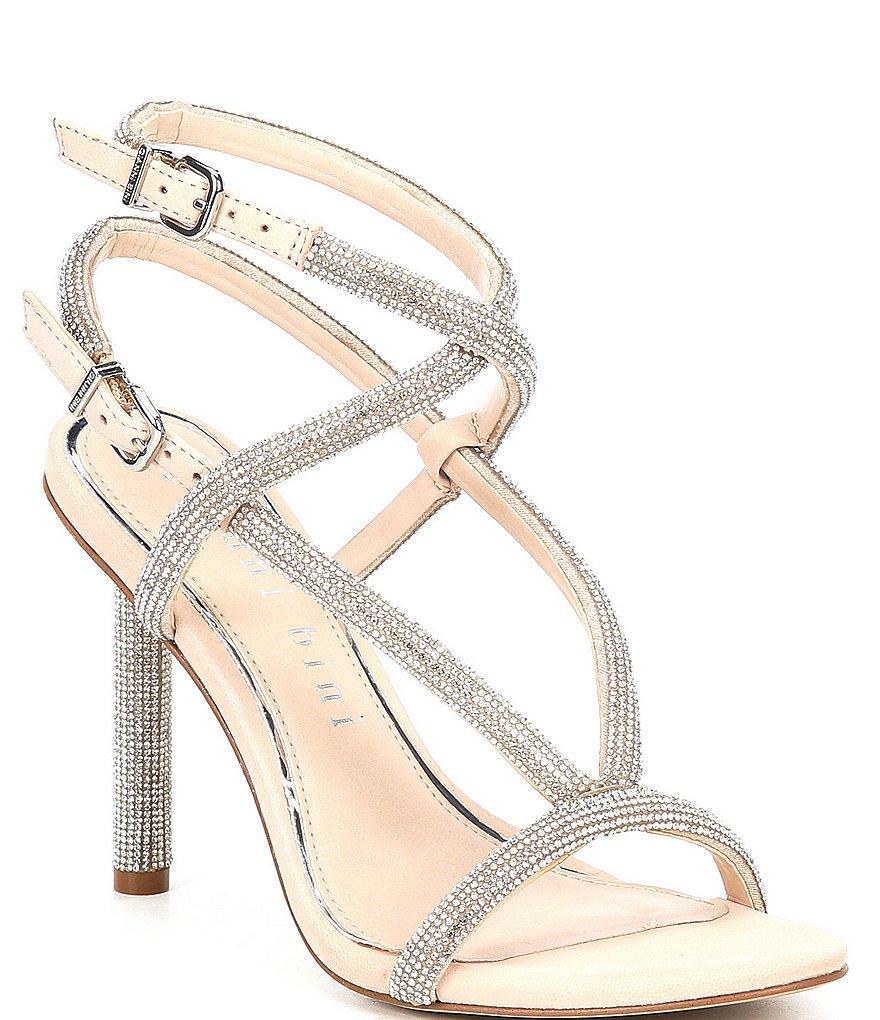 Gianni Bini Juniaa Suede Rhinestone Detail Strappy Dress Sandals