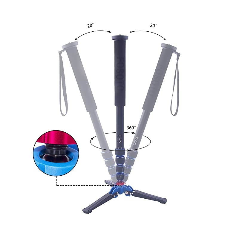 65-inch Aluminium Camera Unipod Monopod with Base Tripod Compatible for Canon Nikon Sony Panasonic DSLR