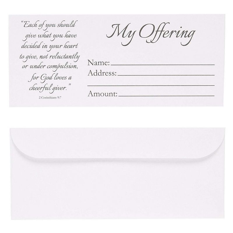100-Pack Tithe Envelopes for Church Offerings and Religious Occasions, Square Flap, White, 7" x 3"
