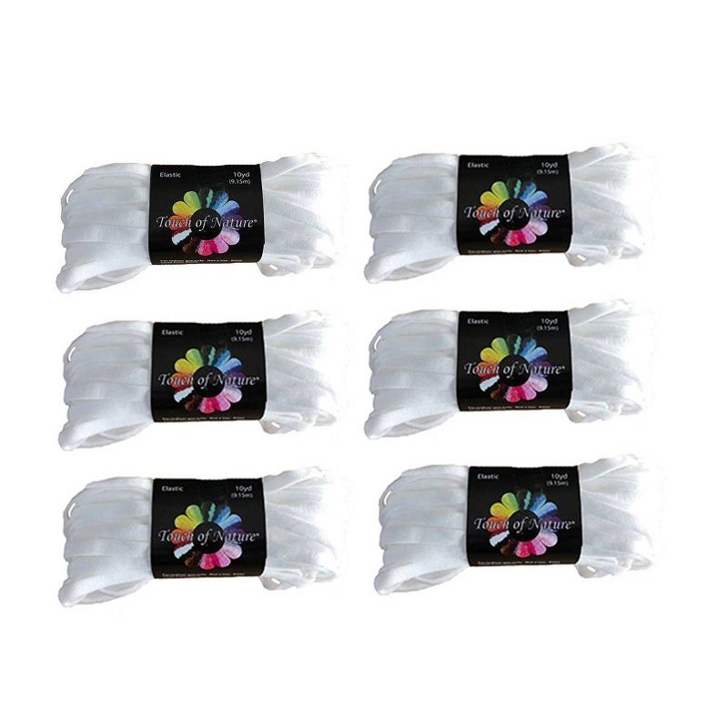 6pk 6mm 10yd Flat White Sewing Elastic - Touch of Nature