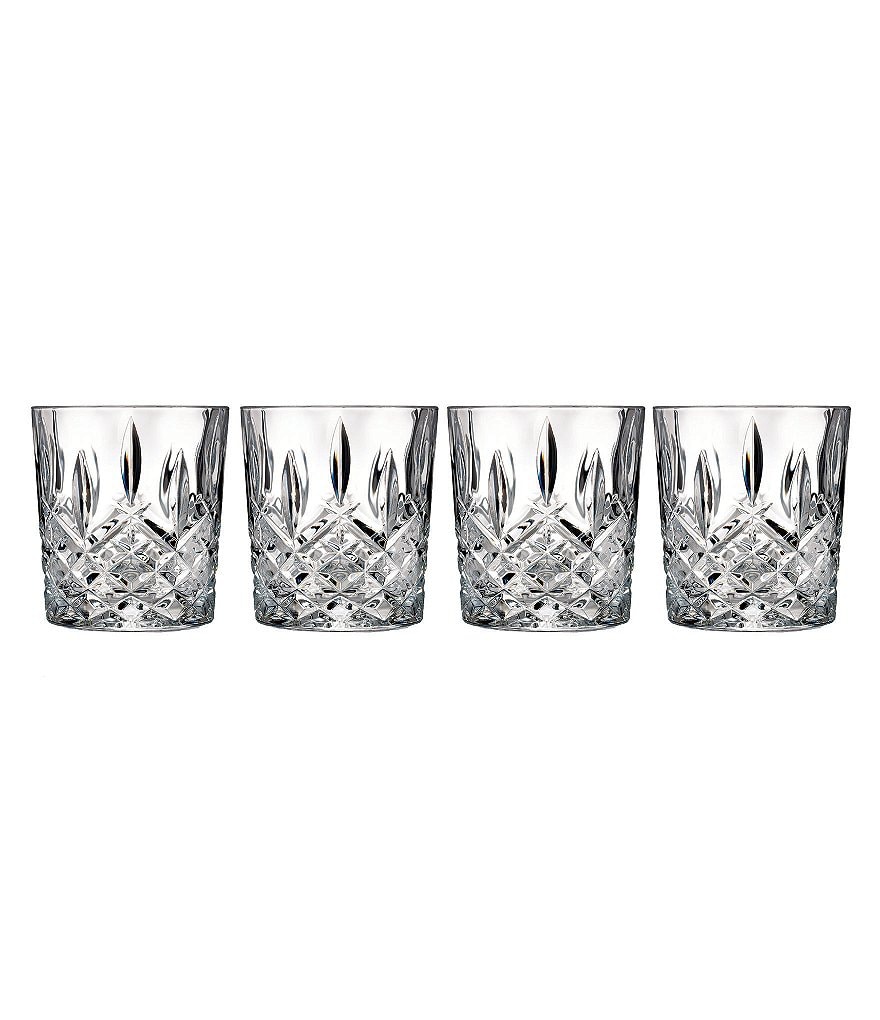 Marquis by Waterford Markham 4-Piece Traditional Crystal Double Old Fashioned Glass Set