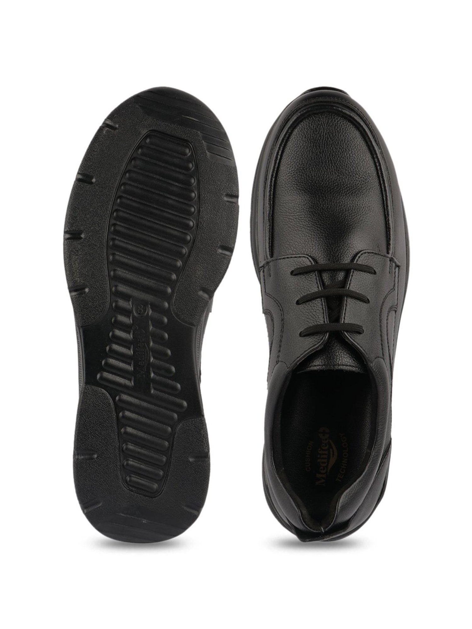 MediFeet Men's Black Derby Shoes