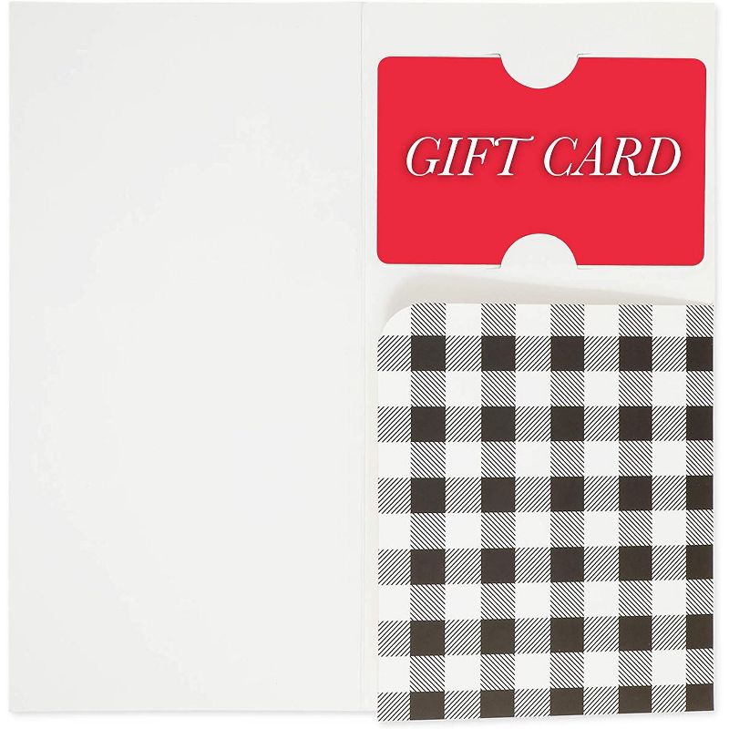 Pipilo Press 36-Pack Christmas Money Cards with Envelopes with Stickers, Buffalo Plaid (3.6 x 7.25 in)