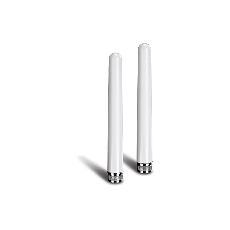 5/7 dBi Outdoor Dual Band Omni Antenna Kit, N-Type Male Connectors, Supports 2.4 And 5 GHz, Omni-Directional Antennas, Use With 802.11ac/n/g/b/a Routers And Access Points, White, TEW-AO57