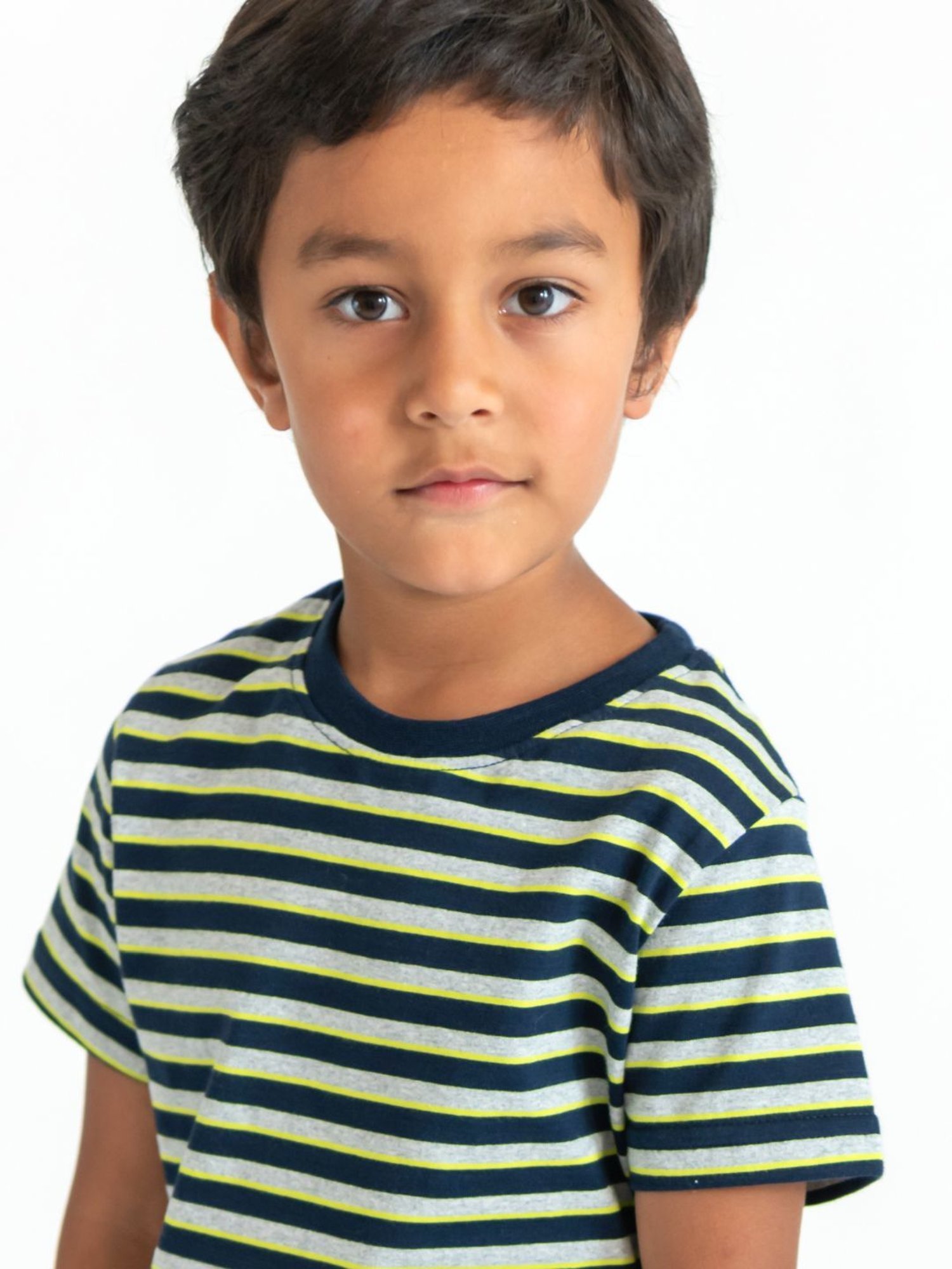 Campana Kids Navy & Grey Cotton Striped T-Shirt