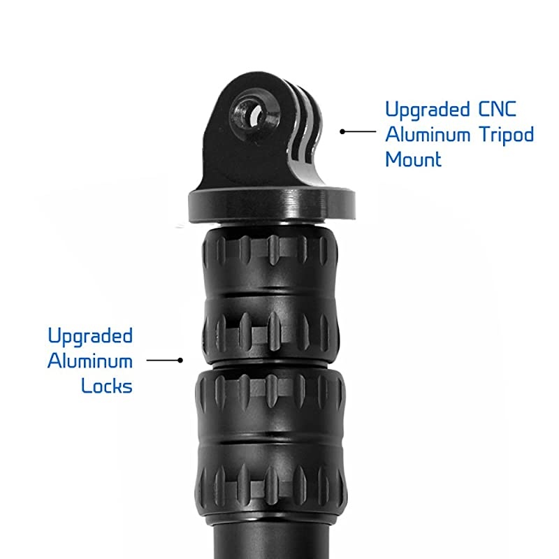 Pole Black Edition 1740 Waterproof Extension Pole Selfie Stick for GoPro Hero 8 Max 7 6 Fusion Hero 5 4 Session 3+ 3 2 HD amp Osmo Action with Remote Clip Mount