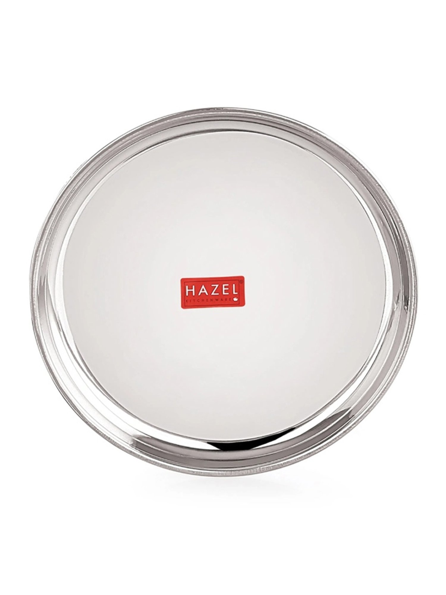 HAZEL Silver Stainless Steel Snack Plates With Mirror Finish