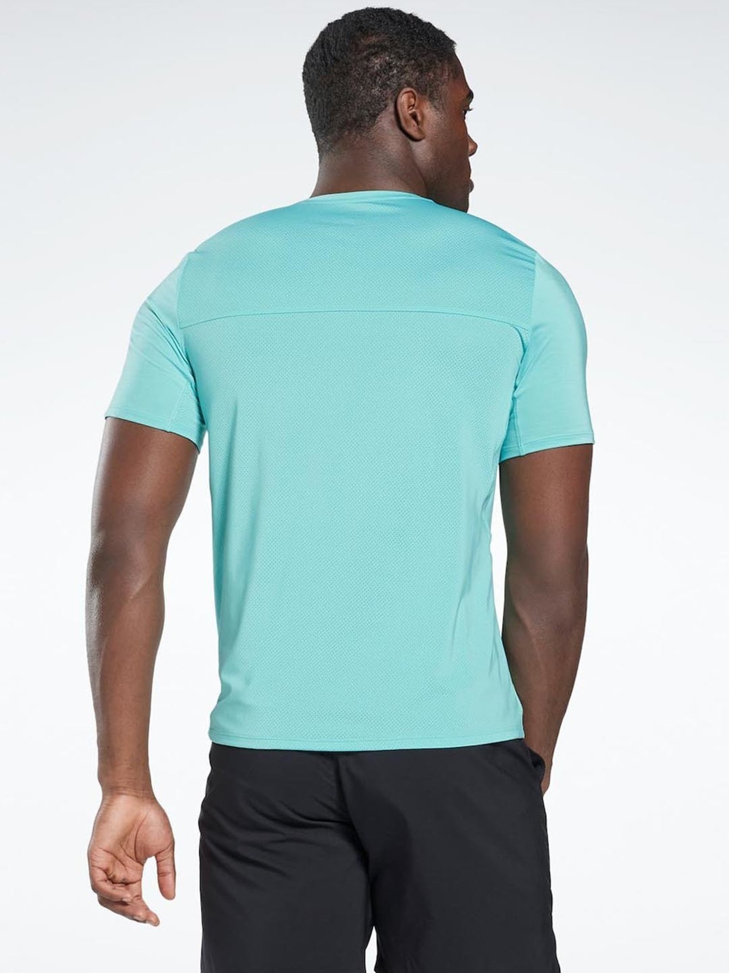 Reebok Blue Slim Fit Printed T-Shirt