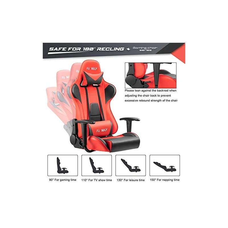 High-Back Gaming Office Chair Ergonomic Racing Style Adjustable Height Executive Computer Chair,PU Leather Swivel Desk Chair (Black/Red)