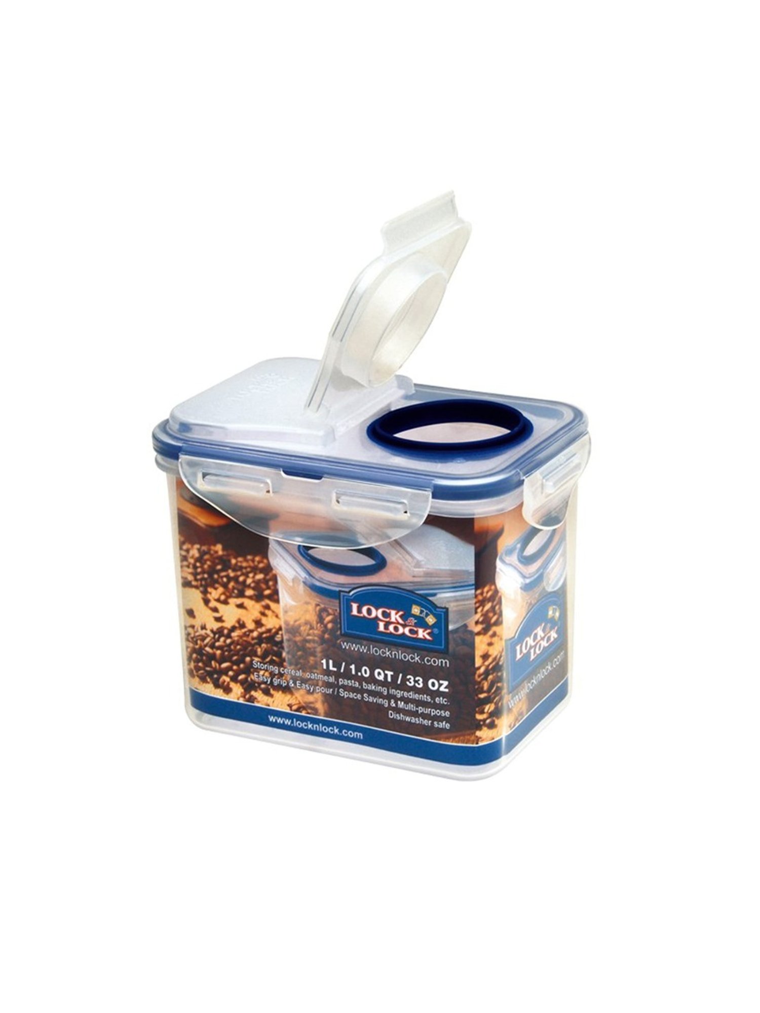 Lock & Lock Transparent Plastic Airtight Food Storage Containers with Flip Lid