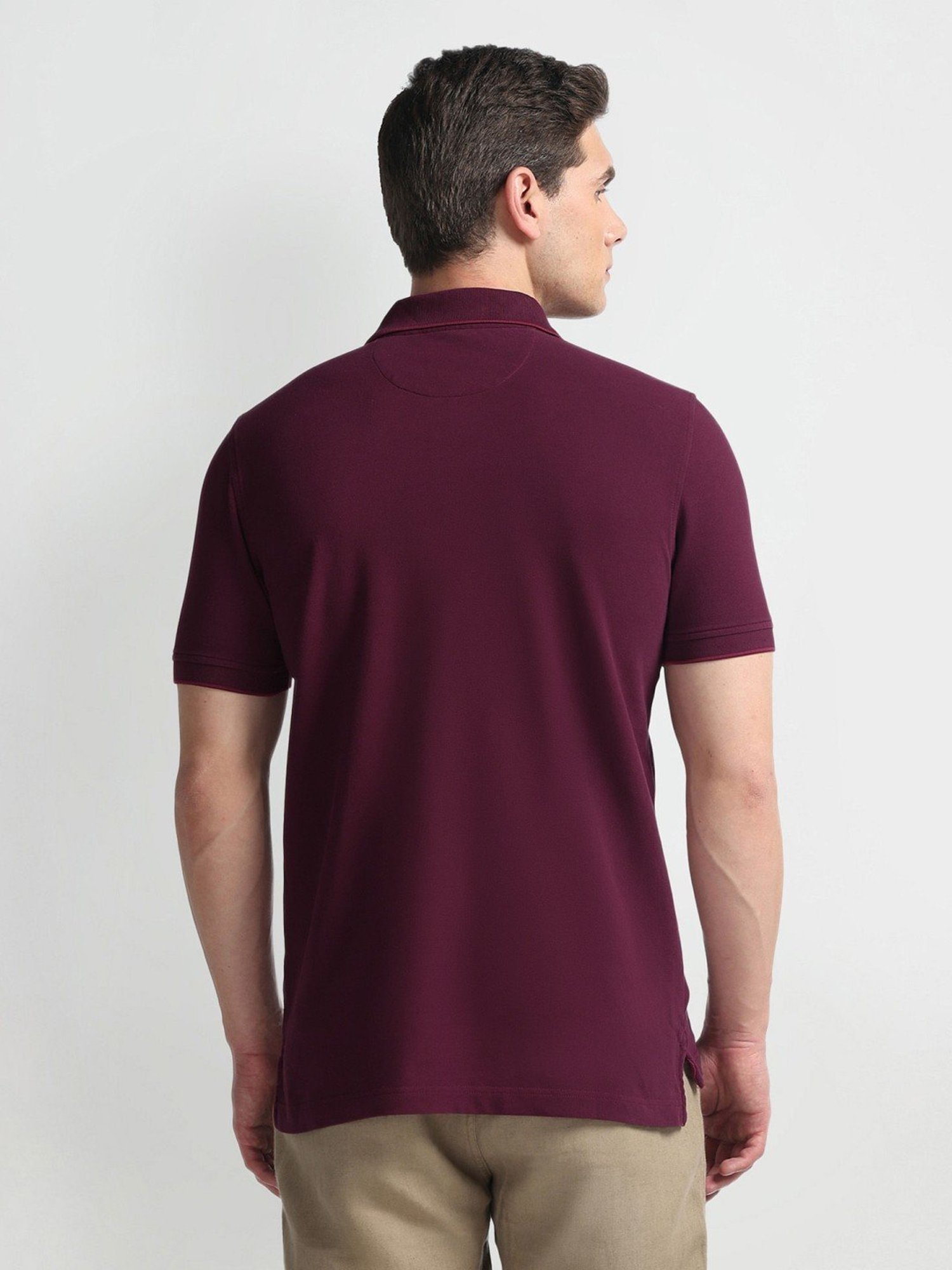 Arrow Sports Maroon Cotton Regular Fit Polo T-Shirt