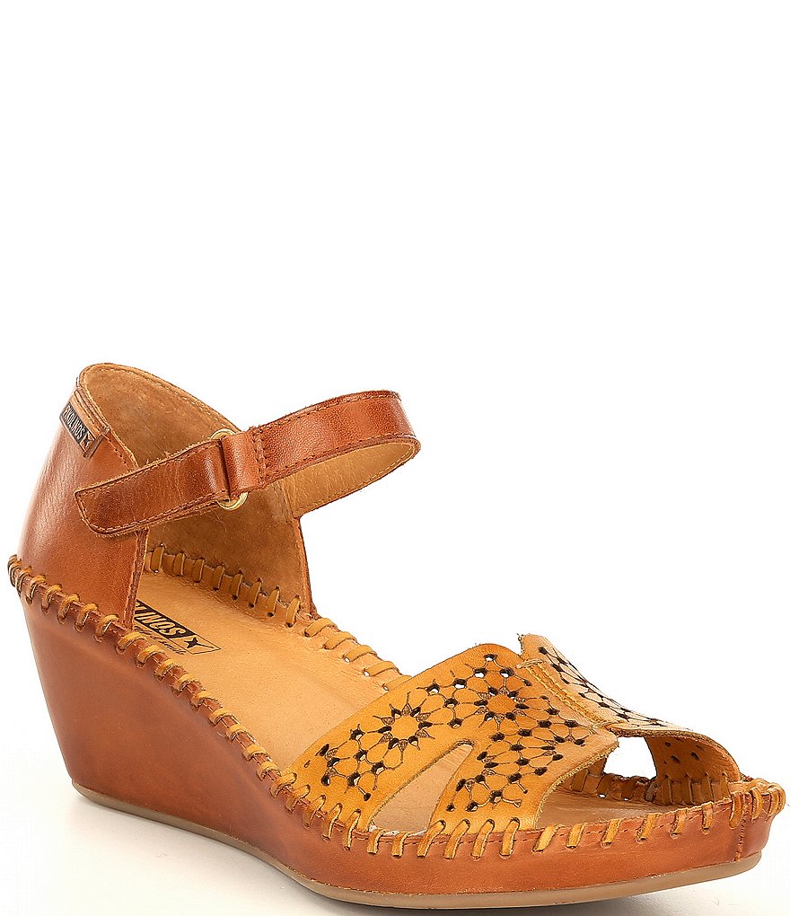 Pikolinos Margarita Leather Wedge Sandals