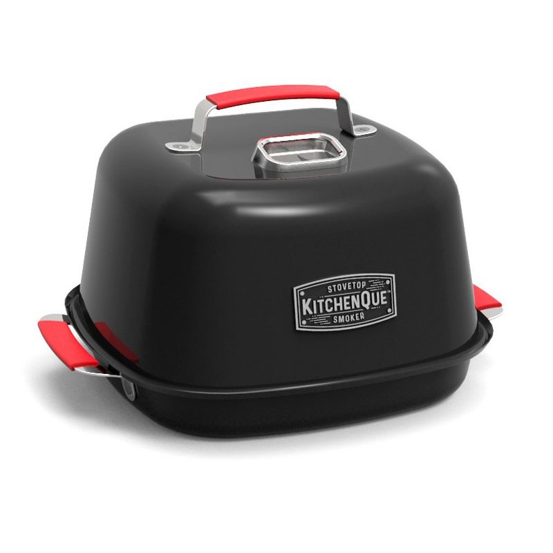 Charcoal Companion CC4132 KitchenQue Stainless Steel Indoor Home Kitchen Gas Electric Stovetop Smoker, Black