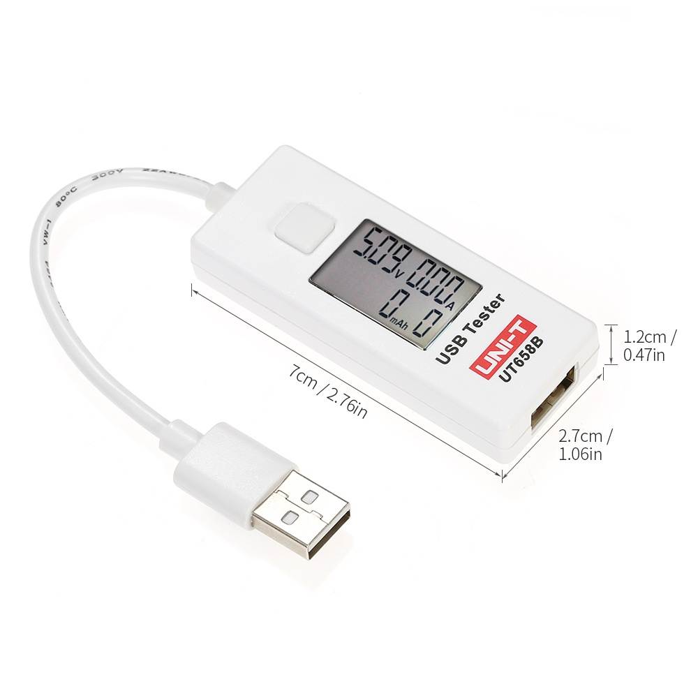UNI-T UT658B USB LCD Digital Voltage Current Meter U Disk Voltmeter Ameter Charging Capacity Tester DC3~9V 0~3.5A