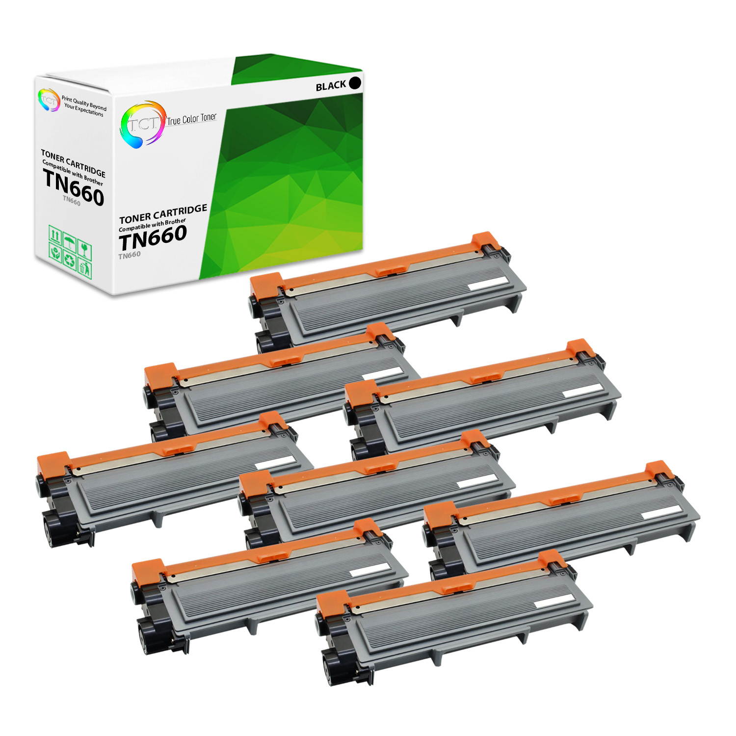 TCT Premium Compatible Toner Cartridge Replacement for Brother TN-660 TN660 Black High Yield works with Brother HL-L2340DW, MFC-L2700DW L2740DW, DCP-L2520DW L2540DW Printers (2,600 Pages) - 4 Pack