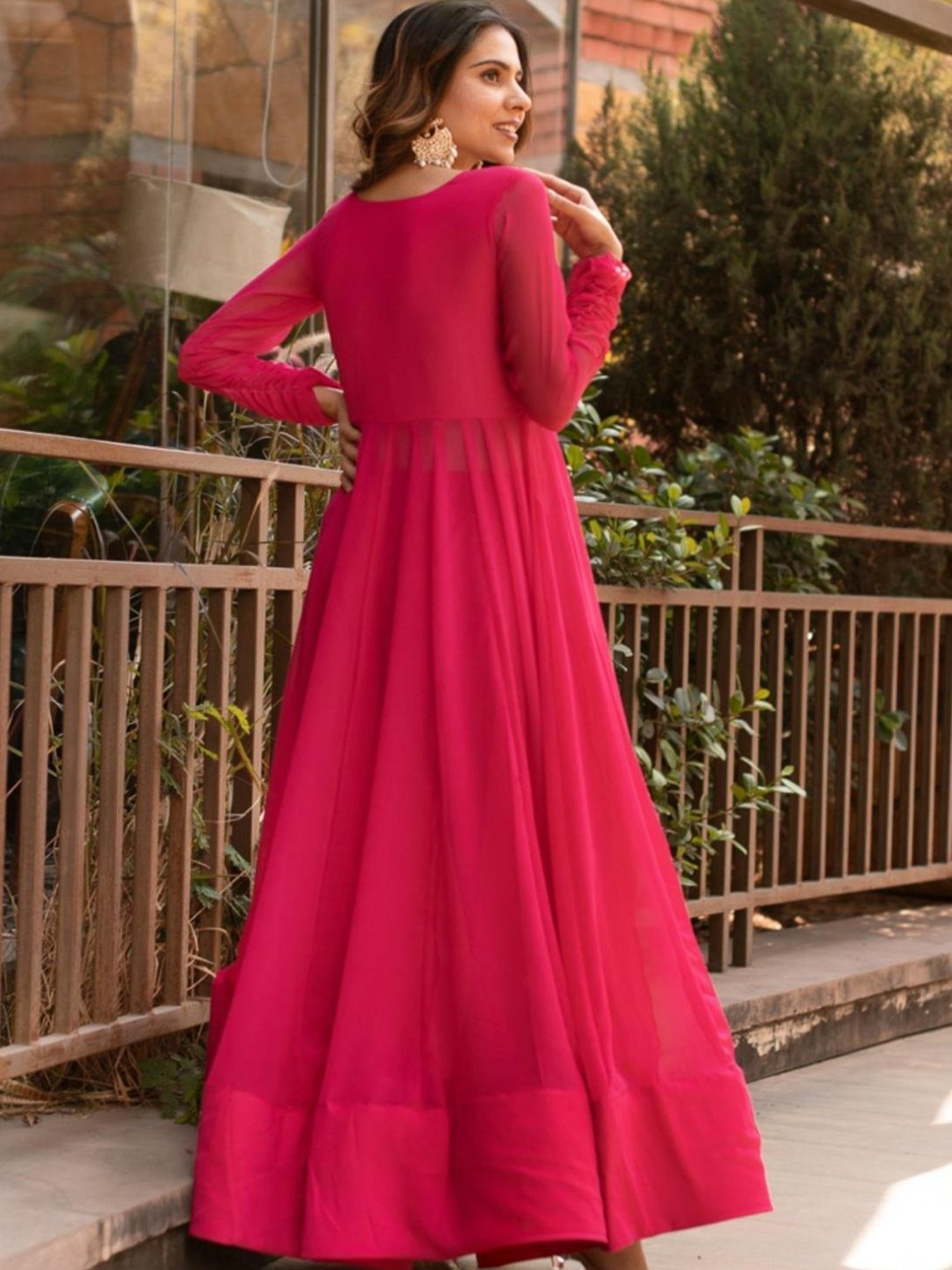 Calmna Viva Magenta Cape with Pant Co-ord Set