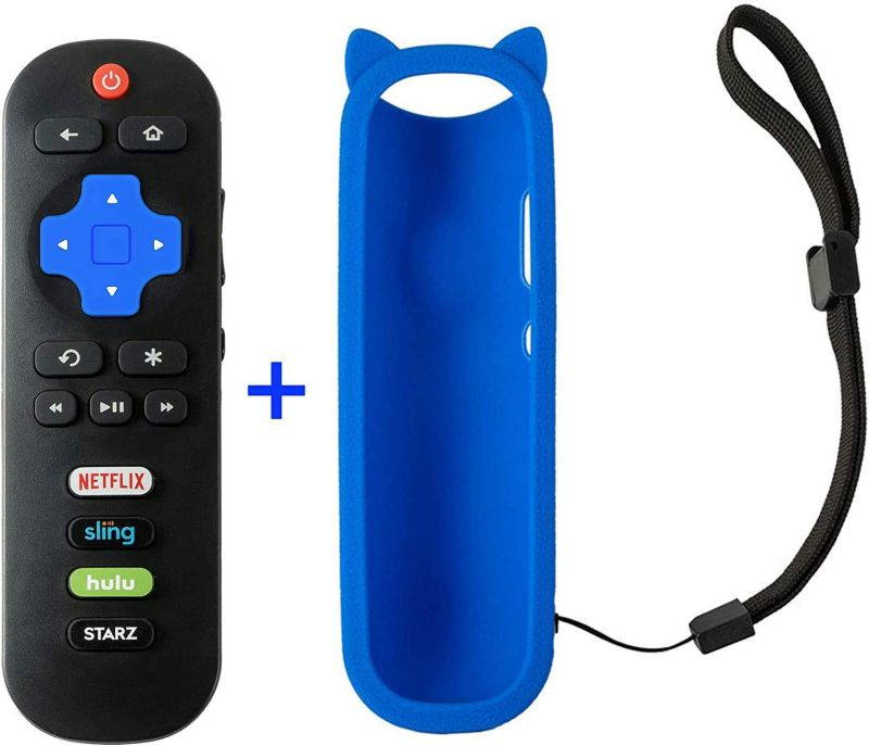 Motiexic Remote Control Compatible with TCL Roku 4K TV Remote 32S305 32s325 49S405 49S403 43S303 55S403 32S301 50FS3800 32S3750 32S3800 32S4610R 32S3850A 32S3700 43FP110 55s405 55p605 with Blue Case