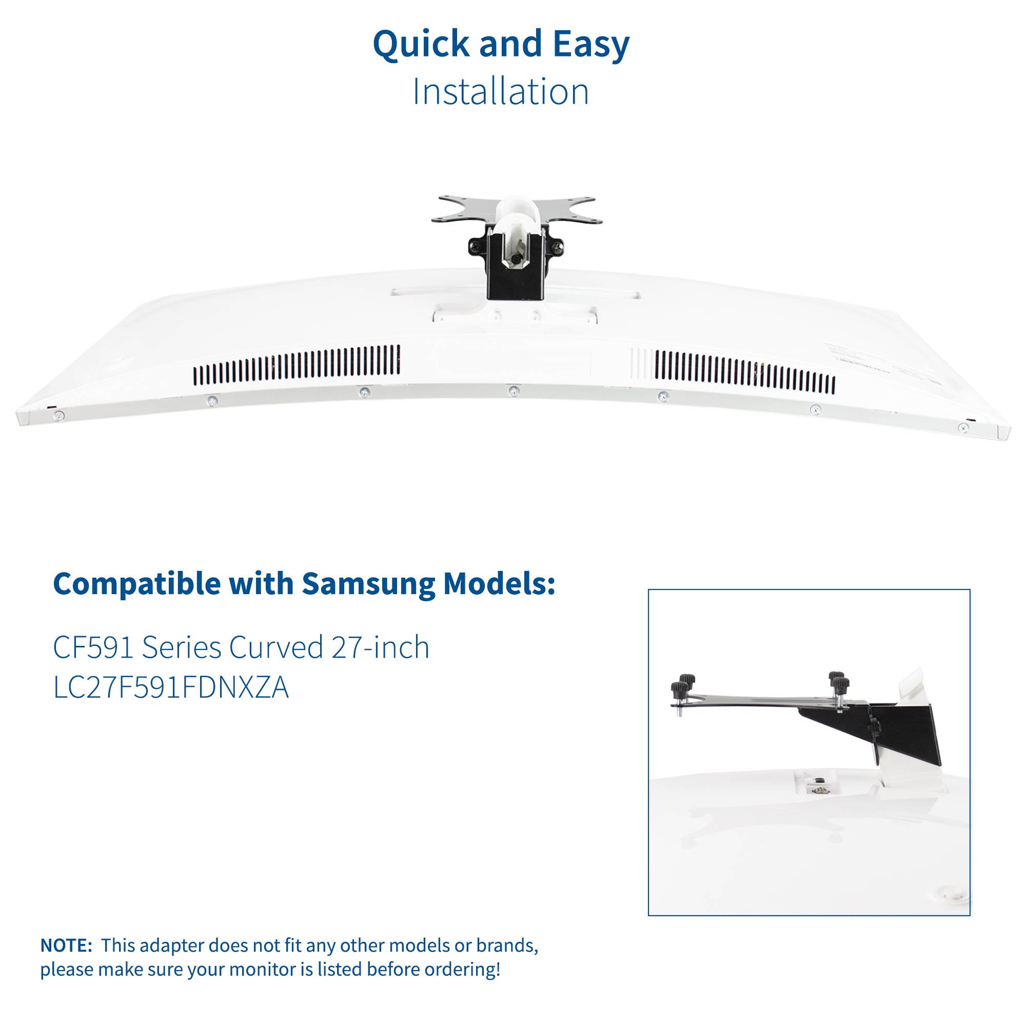 VIVO VESA Mount Adapter Designed for Samsung CF591 Monitor Series Curved 27 Screens LC27F591FDNXZA (MOUNT-SG02CF)