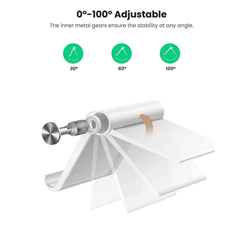 Cell Phone Stand Holder for Desk Adjustable Compatible for iPhone 12 Pro Max 11 SE XS XR 8 Plus 6 7 Samsung Galaxy Note20 S20 S10 S9 S8 Android Smartphone Mobile Phone Dock Foldable White