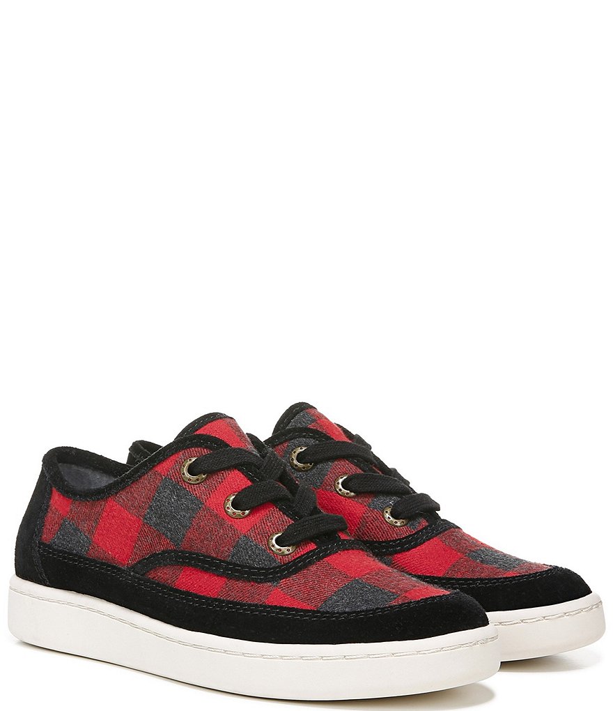 Zodiac Cheezburger Plaid Fabric Lace-Up Sneakers