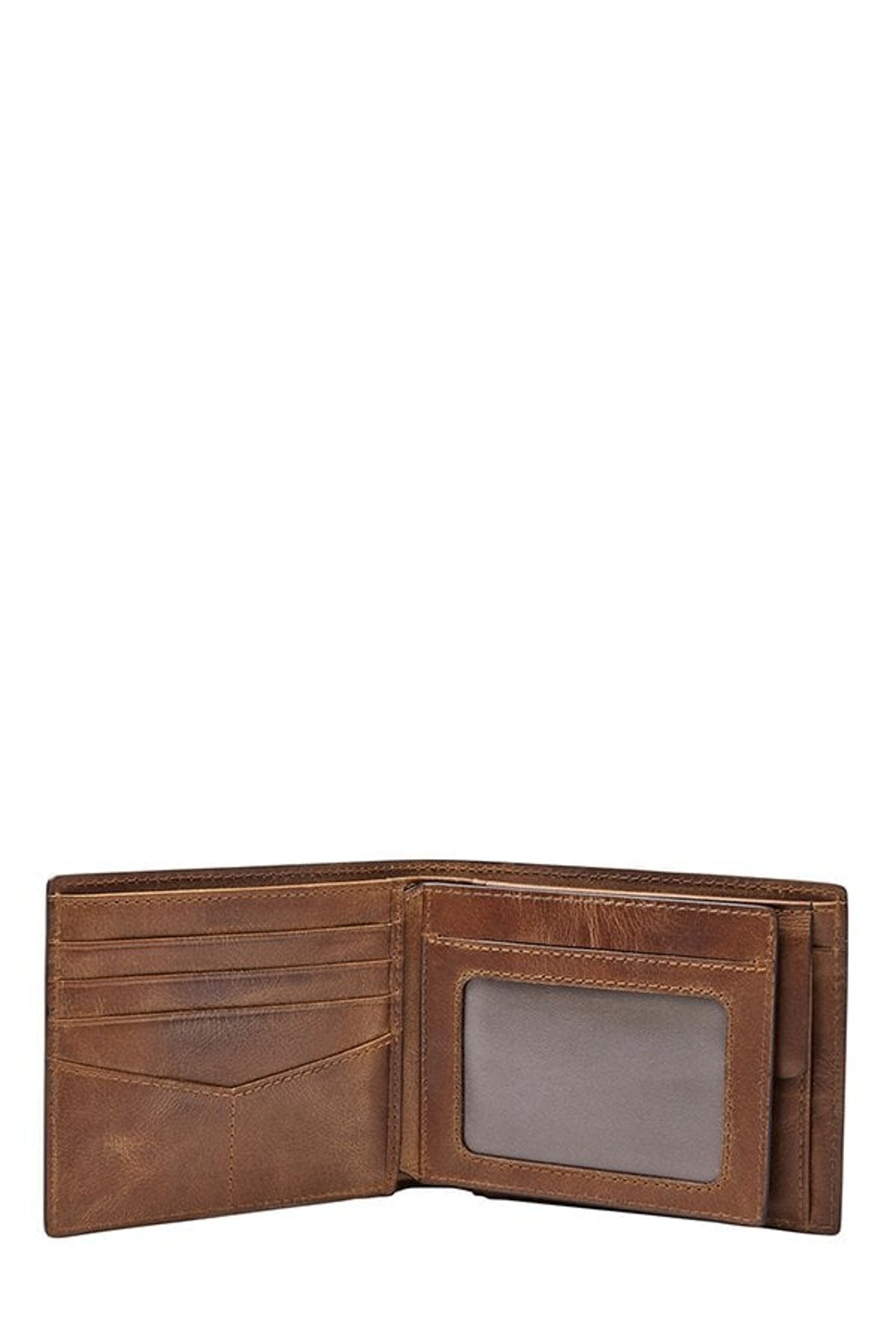 Fossil Brown Distressed Leather Bi-Fold Wallet