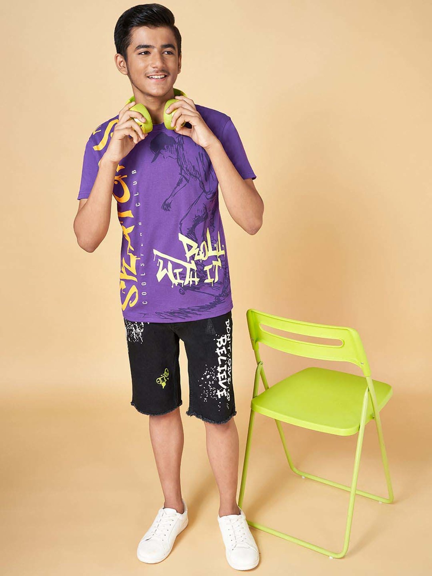 Coolsters by Pantaloons Boys Purple Cotton Printed T-Shirt