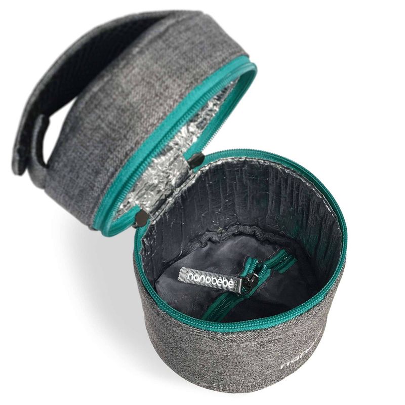 Nanobebe Compact Triple-Insulated Bottle Cooler & Travel Bag with Ice Pack - Gray - 30qt