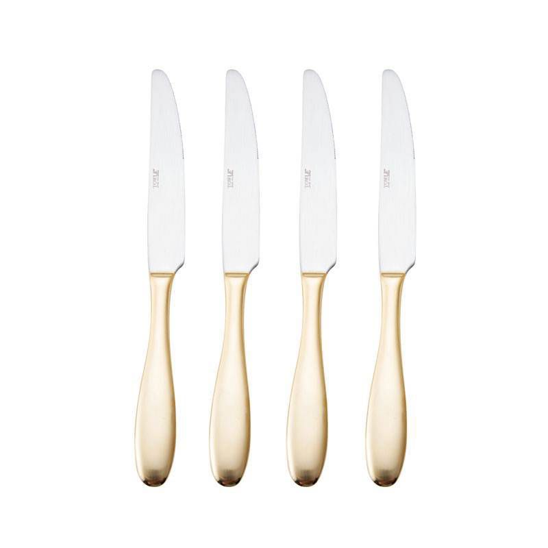 Towle 20pc Stainless Steel Gold Plated Ashwell Silverware Set