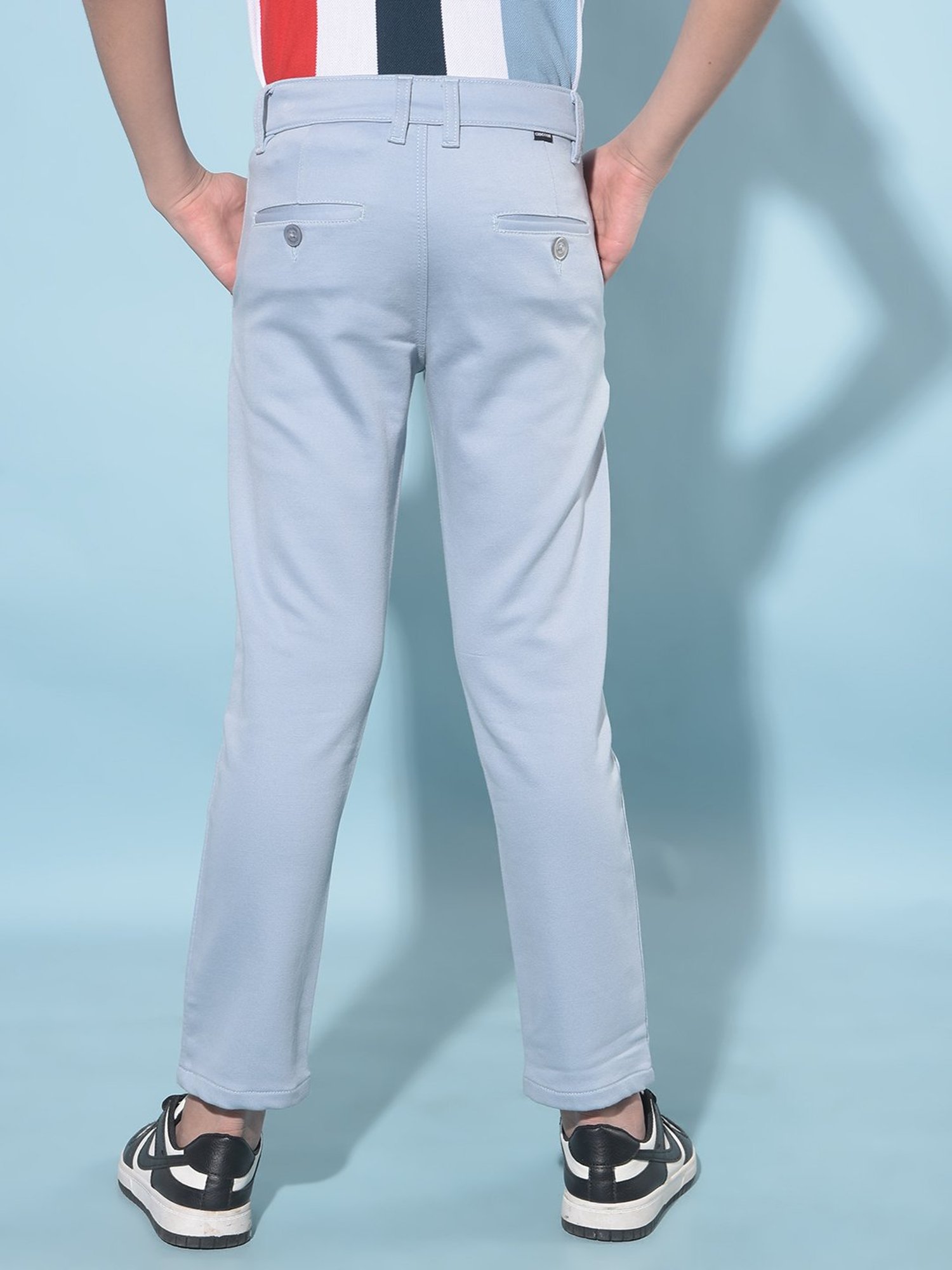 Crimsoune Club Boys Blue Solid Trousers