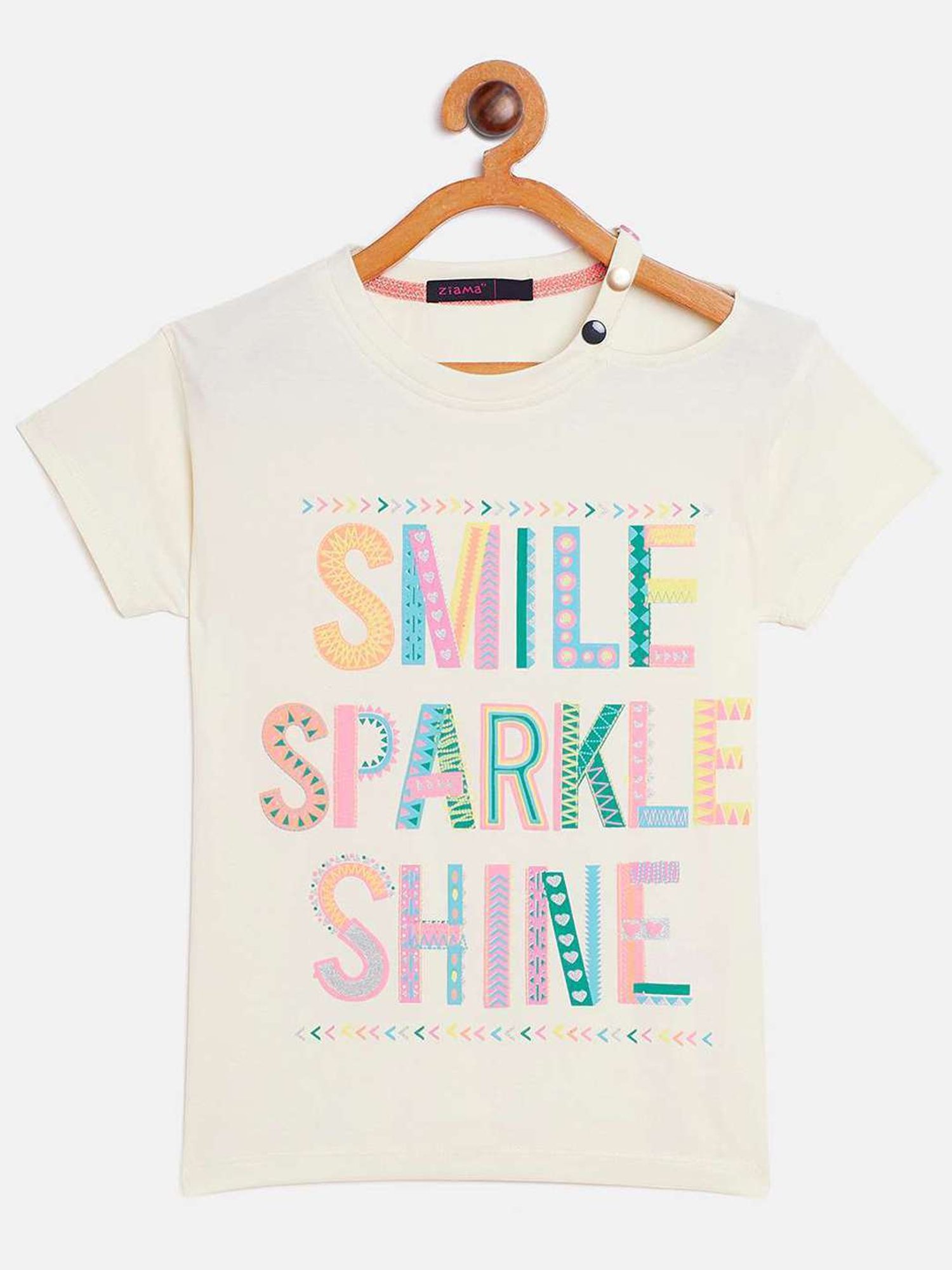 ZIAMA Kids Off-White Printed Top