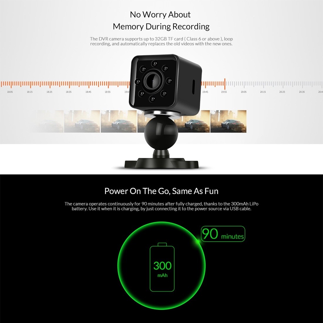 SQ13 Ultra-Mini DV Pocket WiFi 1080P 30fps Digital Video Recorder Camera Camcorder with 30m Waterproof Case, Support IR Night Vision