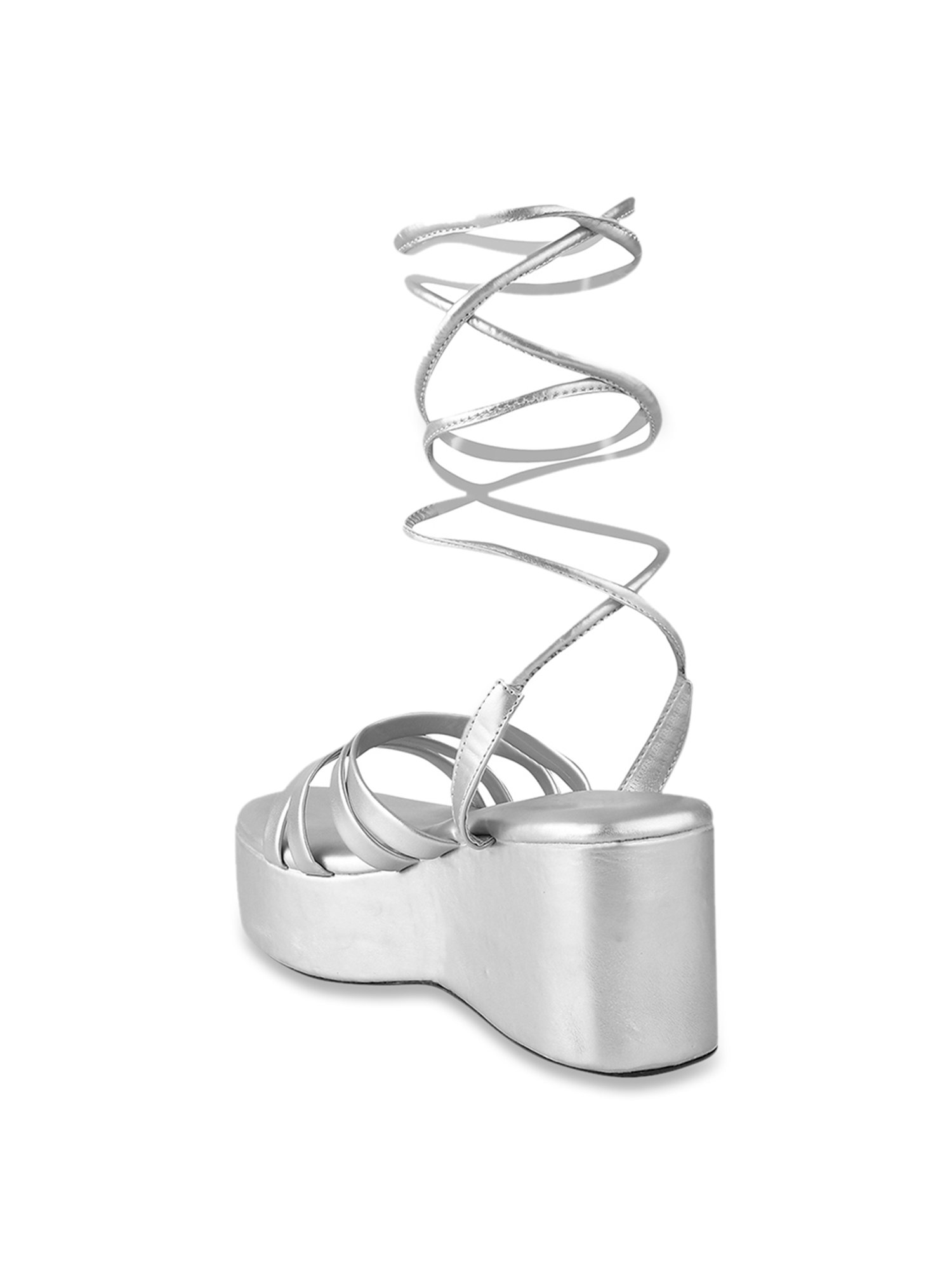 The White Pole Women's Silver Gladiator Wedges