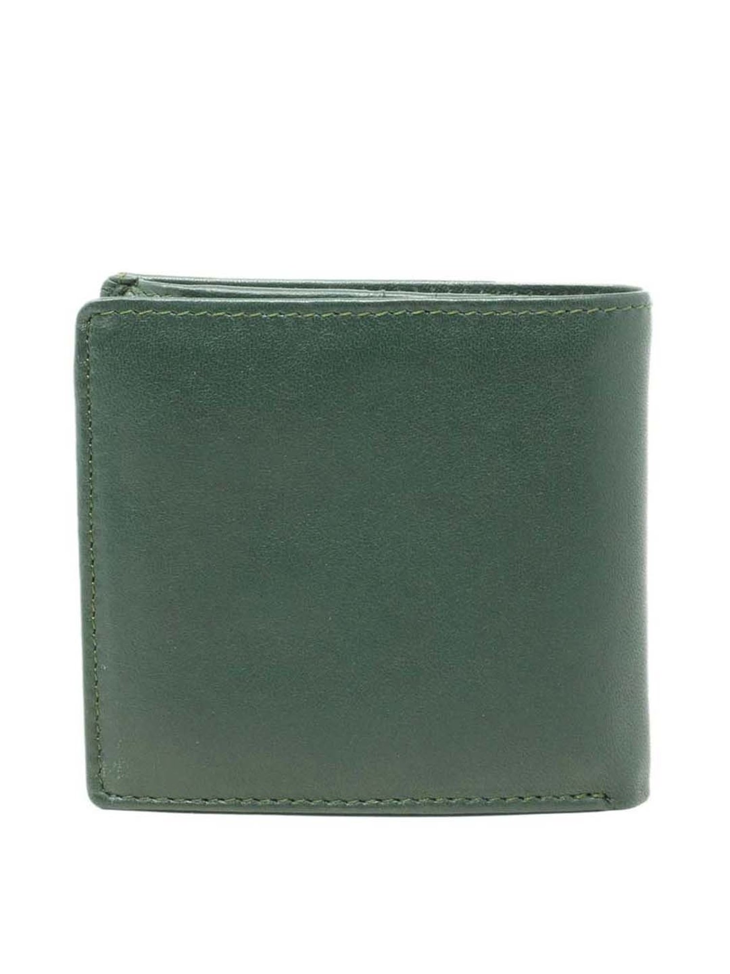 Tohl Green Casual Leather Bi-Fold Wallet for Men