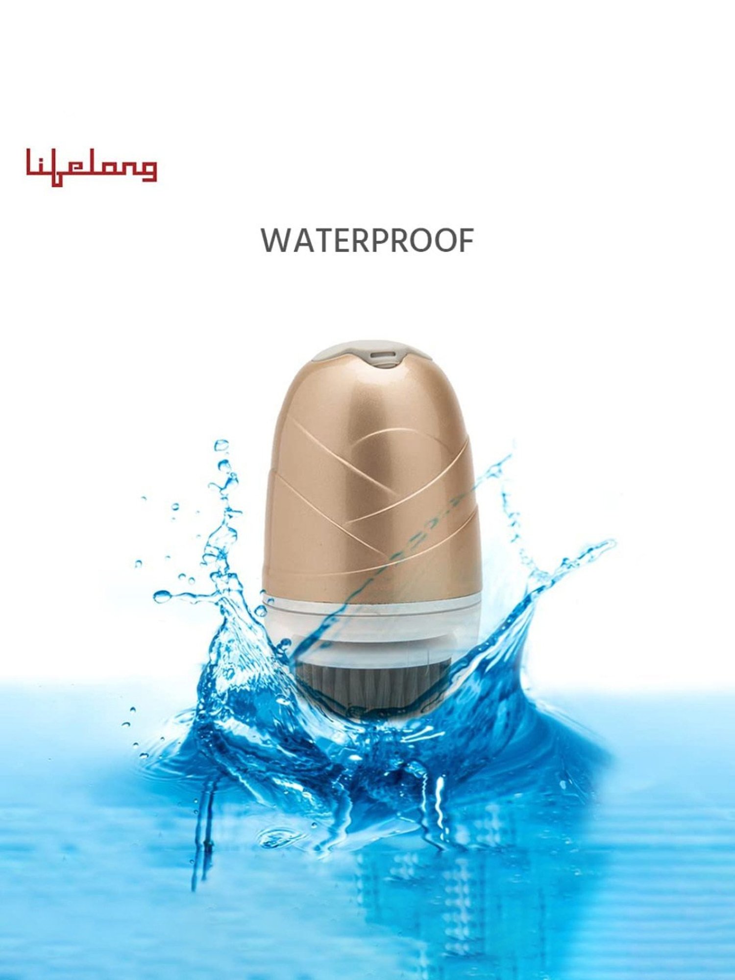 Lifelong LLM720 Rechargeable Face Cleaning Massager (Gold)