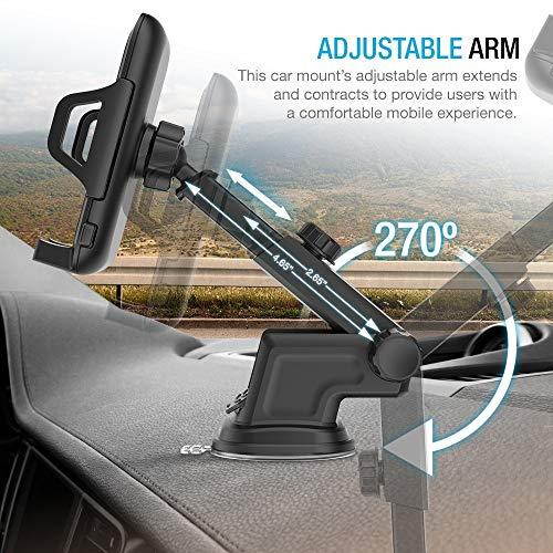 DuraHold Series Car Phone Mount for iPhone 11 Pro Xs Max XR X 8 7 6s Plus SEGalaxy S10 5G S10+ S10e S9Note 10LG G8PixelHTCWashable Strong Sticky Gel PadExtendable Holder Arm Upgrade