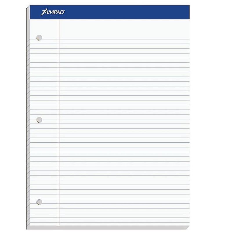Ampad Double-Sheet Notepad 8.5" x 11.75" Legal Rule White 684985