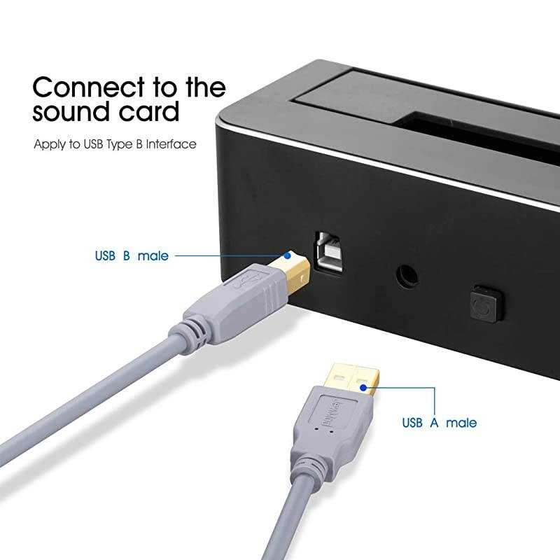 Printer Cable 20 ft  USB Printer Cable USB 20 Type A Male to Type B Male Printer Scanner Cable for HP Canon Lexmark Epson Dell Xerox Samsung etc