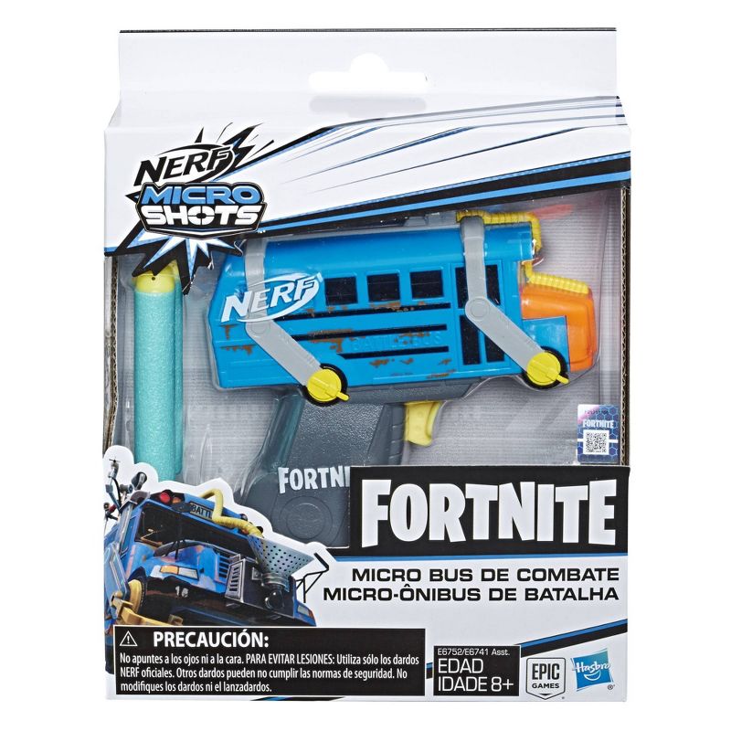 NERF Fortnite Micro Battle Bus Nerf MicroShots Dart-Firing Toy Blaster