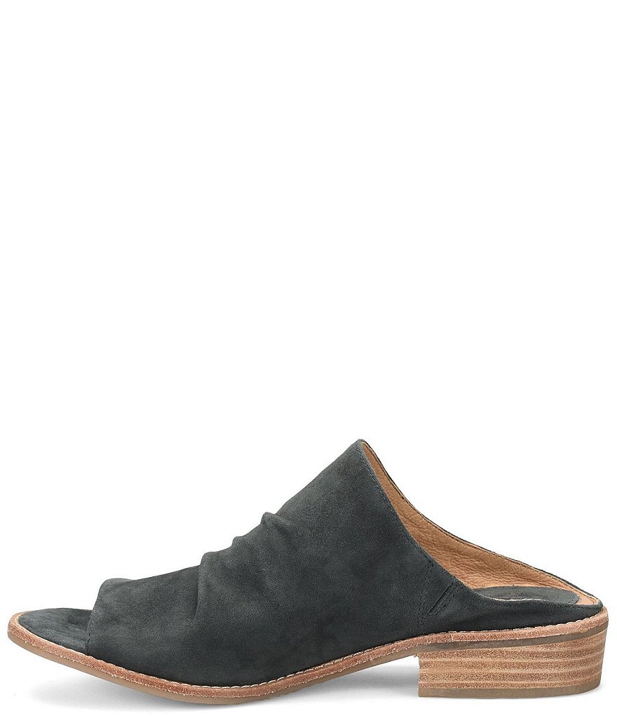 Sofft Netta Suede Stack Heel Peep Toe Mules