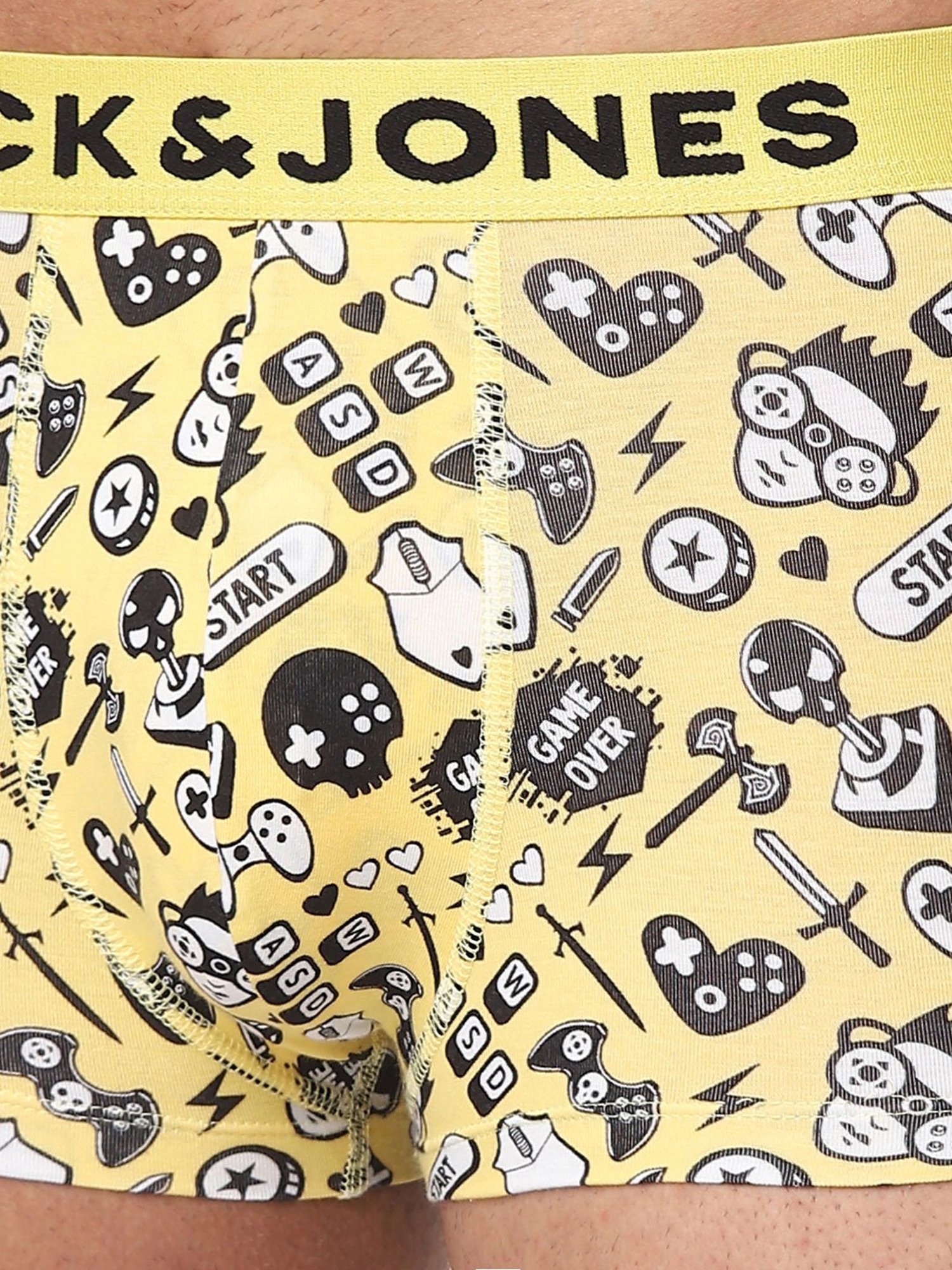 Jack & Jones Yellow Printed Trunks