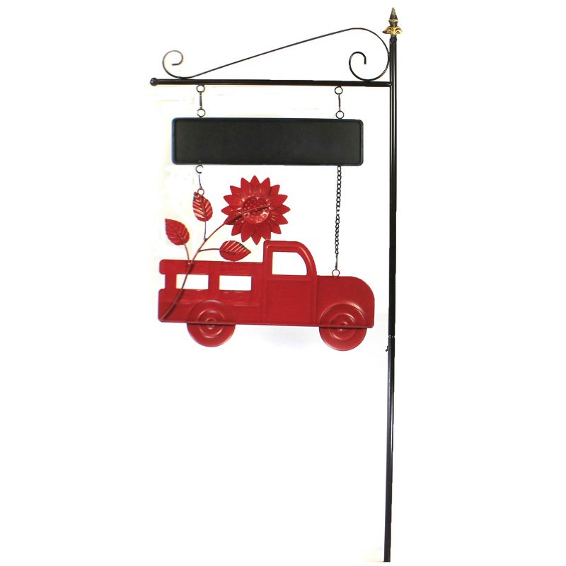 Home & Garden 48.0" Red Truck Welcome Stake Yard Decor Sign Stake Sunflower Direct Designs International  -  Decorative Garden Stakes
