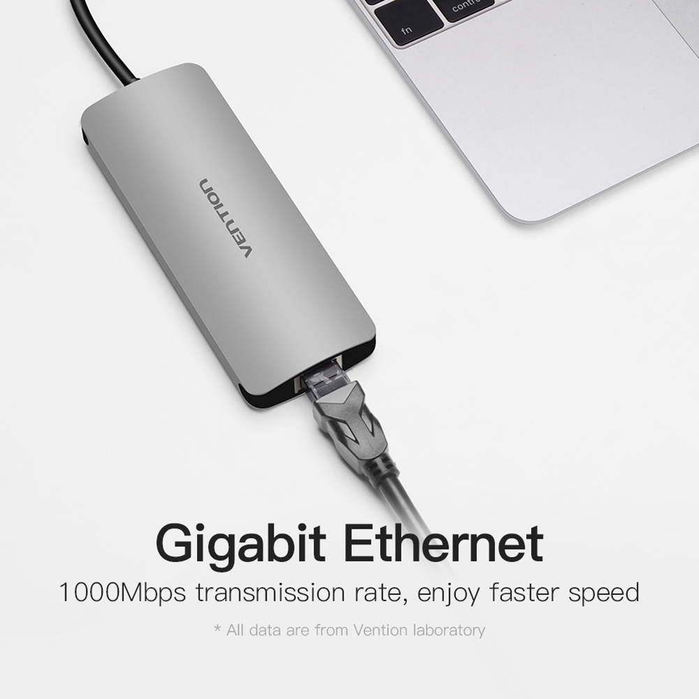 Vention USB C to HDMI Adapter,USB Type C to 4K HDMI with 3&times; USB 3.0 Hub Power Delivery Charging Port for MacBook ,Chromebook, XPS,and more USB C Laptops