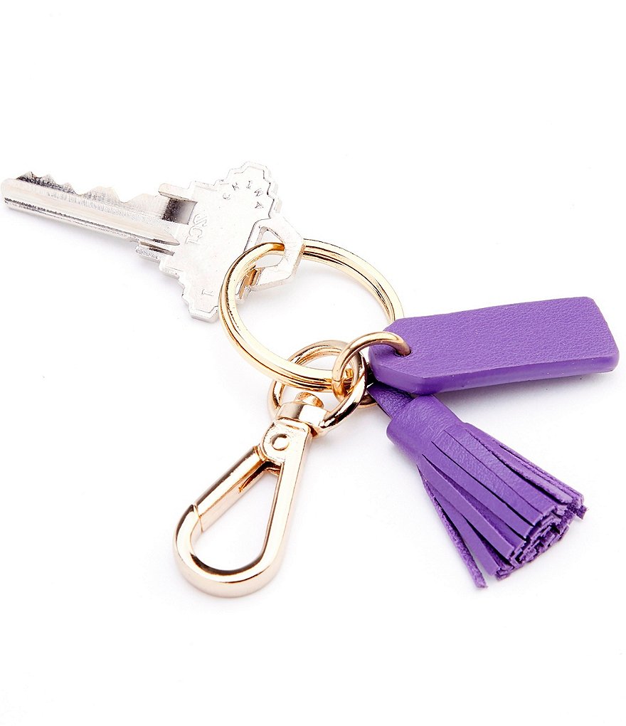 ROYCE New York Mini Leather Tassel Key Fob