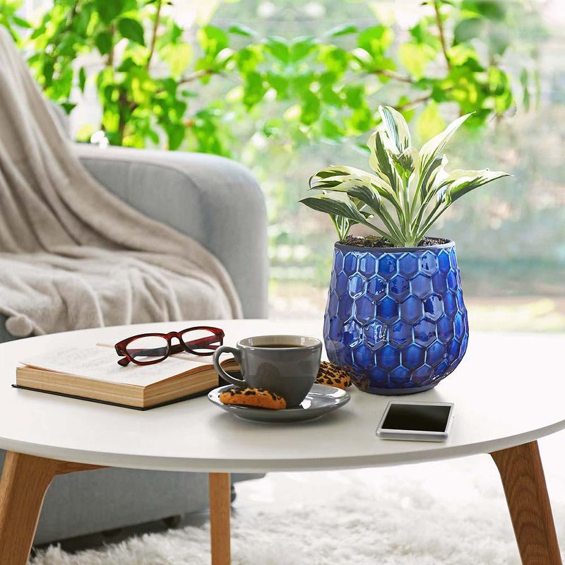 8" Honeycomb Planter, Cobalt Blue 2-pk. - Southern Patio