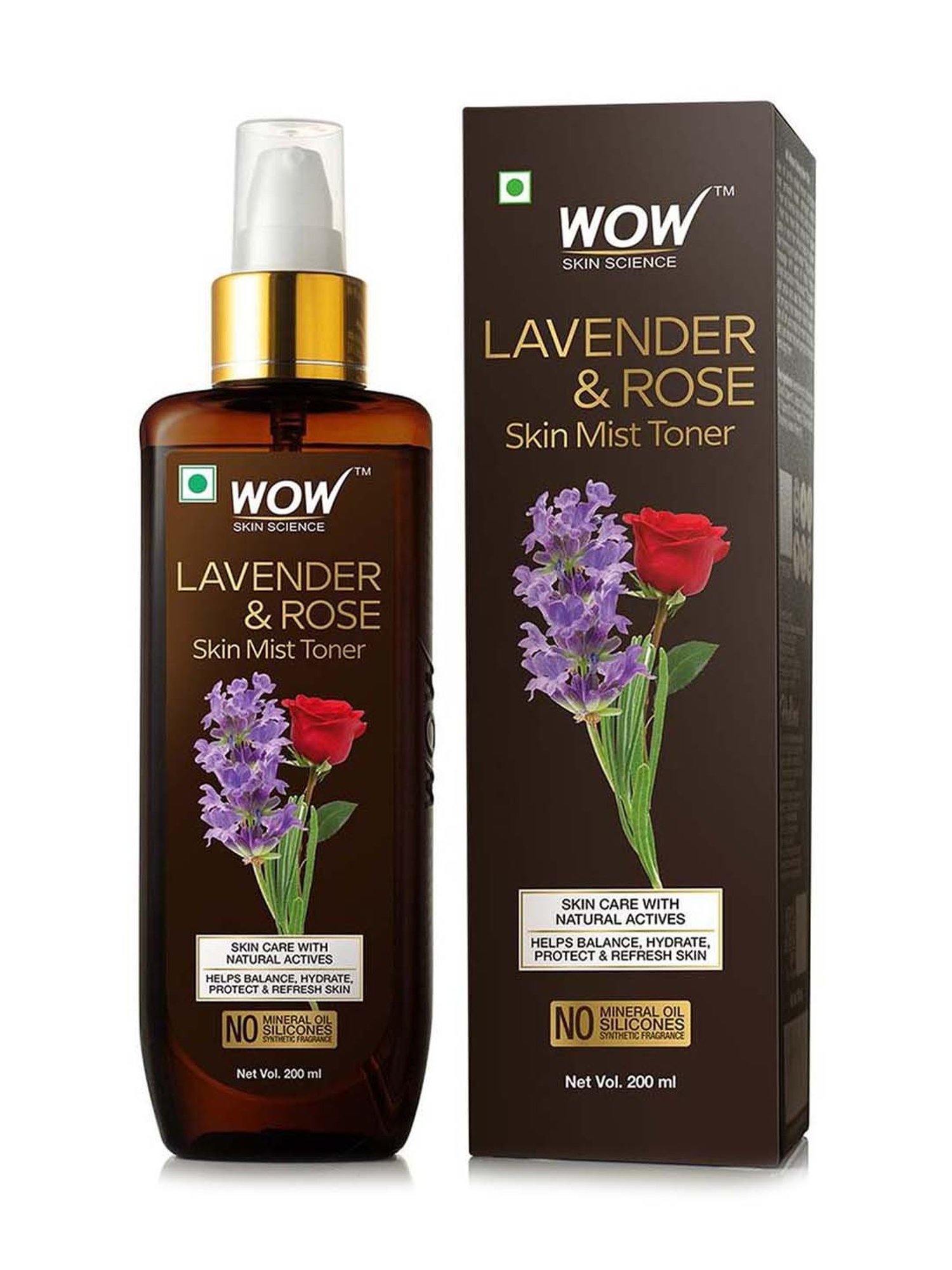 WOW Skin Science Lavender & Rose Skin Mist Toner - 200 ml